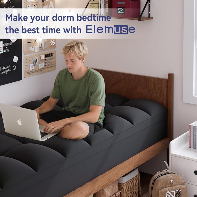 ELEMUSE Twin Black Mattress Topper - Image 5