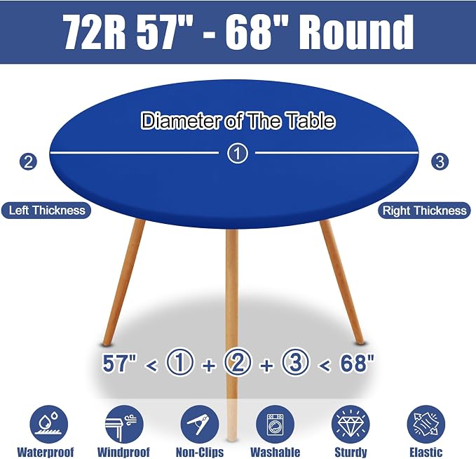 Round Spandex Tablecloth, Elastic Fitted Waterproof Tablecloths - Image 8