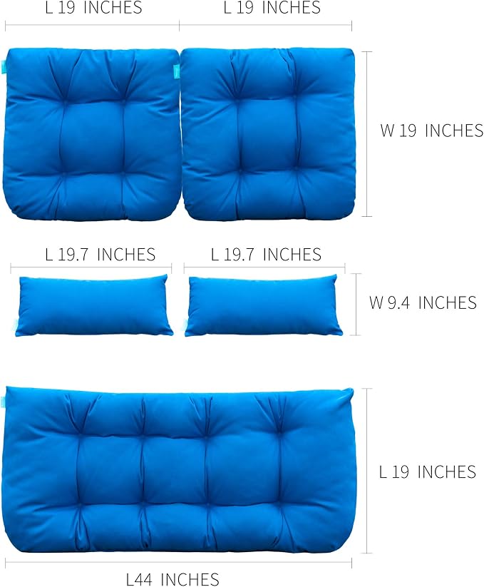 QILLOWAY Outdoor Patio Wicker Seat Cushions Group Loveseat/Two U-Shape/Two - Image 2
