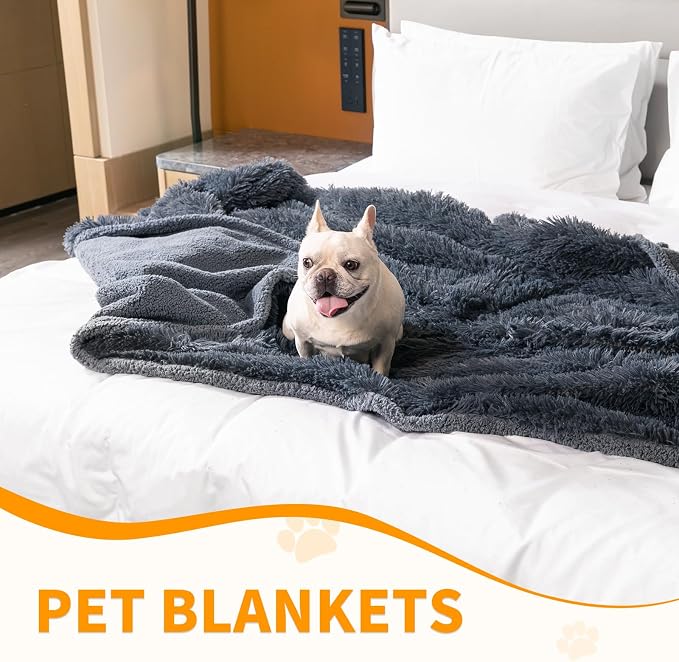 Calming Cat Blanket for Bed Couch Sofa Cover Grey Waterproof Dog Blankets for - Image 3