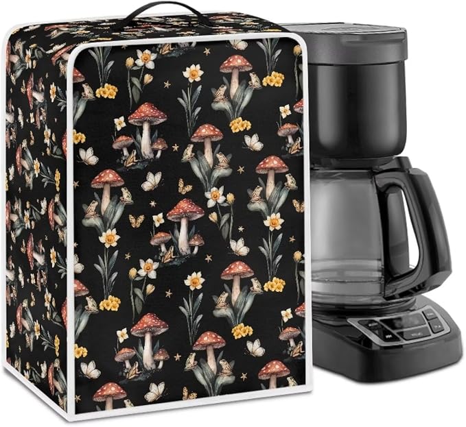 Mumeson Frog Mushroom Coffee Maker Cover, Waterproof Dust Cover by Mumeson