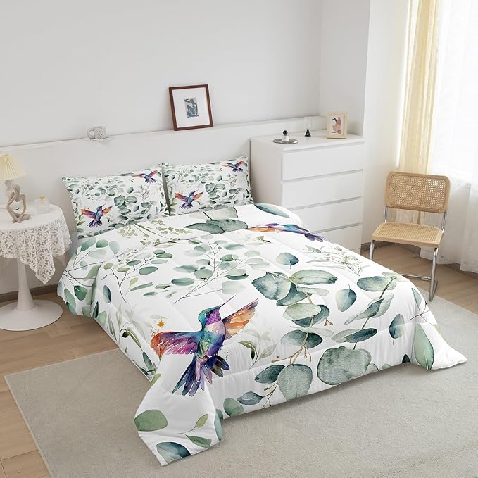 Erosebridal Cartoon Hummingbird Queen Bedding Sets Toddler Wildlife Bird - Image 3