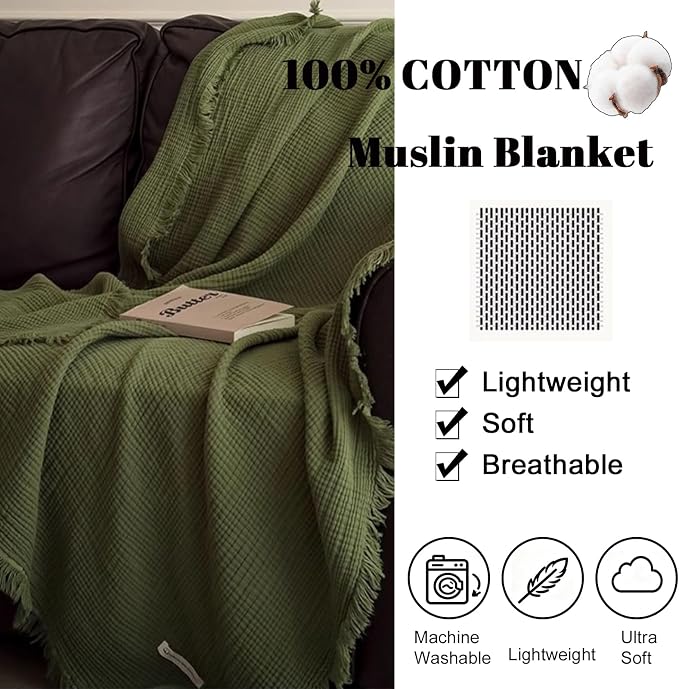 MorroMorn 100% Cotton Muslin Blanket - Image 3