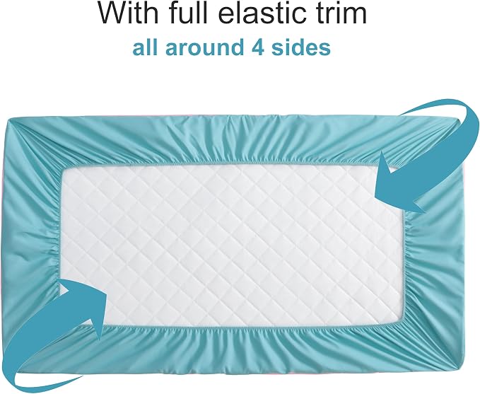 NTBAY 2 Pack Waterproof Crib Mattress Protector, Quilted 28"x52" Toddler Fitted - Image 2