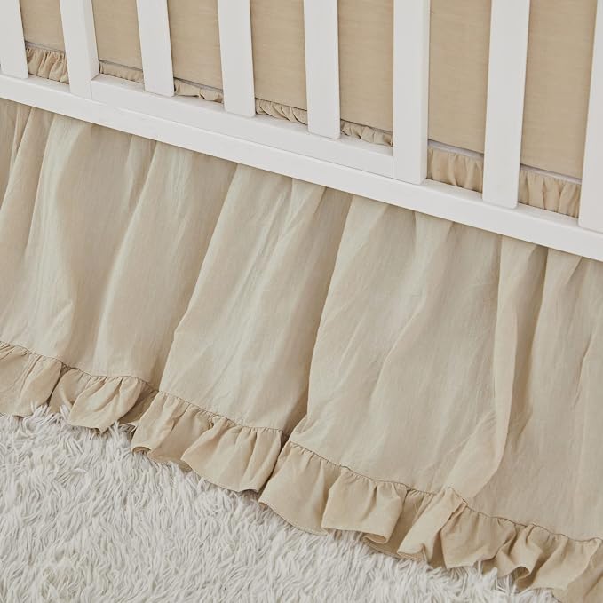 Brandream Boho Bohemian Girl Baby Nursery Crib Bed Skirt Dust Ruffle - Image 5
