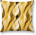 Yellow Throw Pillow Covers Abstract Ombre Yellow and Grey Striped Decorations by MYS+QiQi