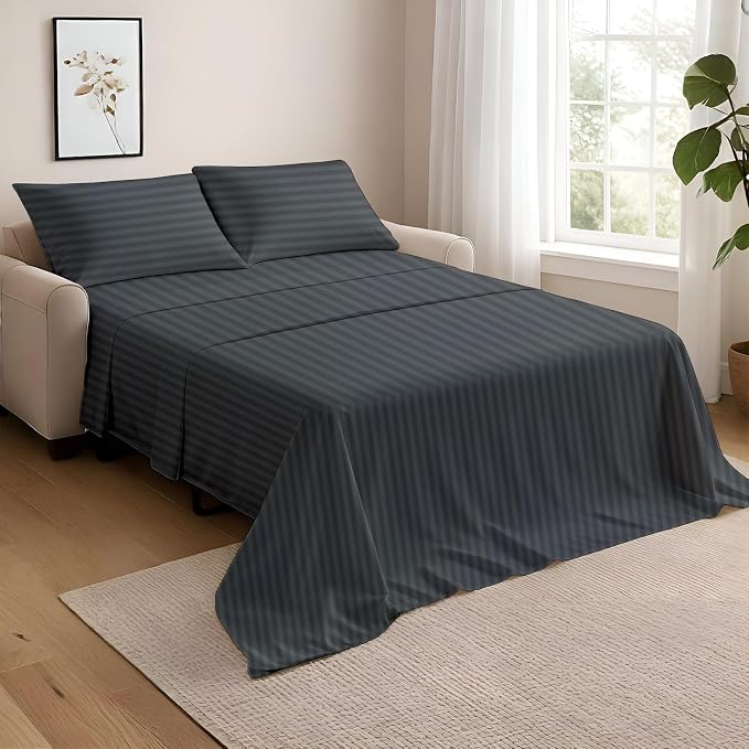 NON Sticky cotton Twin Size Sleeper Sofa Sheets, 4 Piece Egyptian Cotton Bed by Non-StickyCotton