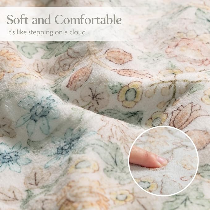 MUJOO 8x10 Area Rugs, Floral Washable Rugs - Image 6