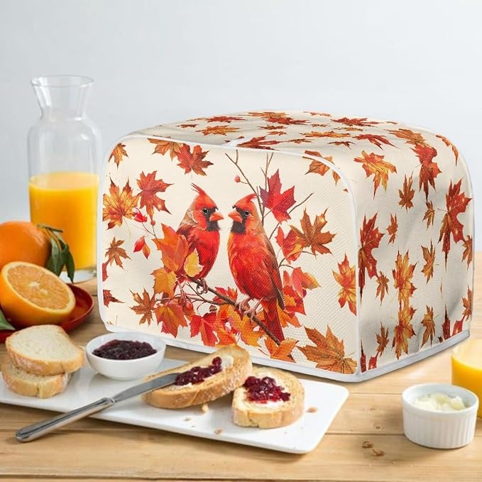 Cardinal Printed 4 Slice Kitchen Machine Covers, Maple Leaves Print Toaster - Image 4