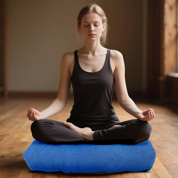 Meditation Floor Pillow Set of 2, Square Large Pillows Seating - Image 5
