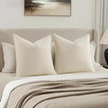 MIULEE Decorative Euro Sham Pillow Covers 24x24, 2 Pack Large Boho Farmhouse by MIULEE