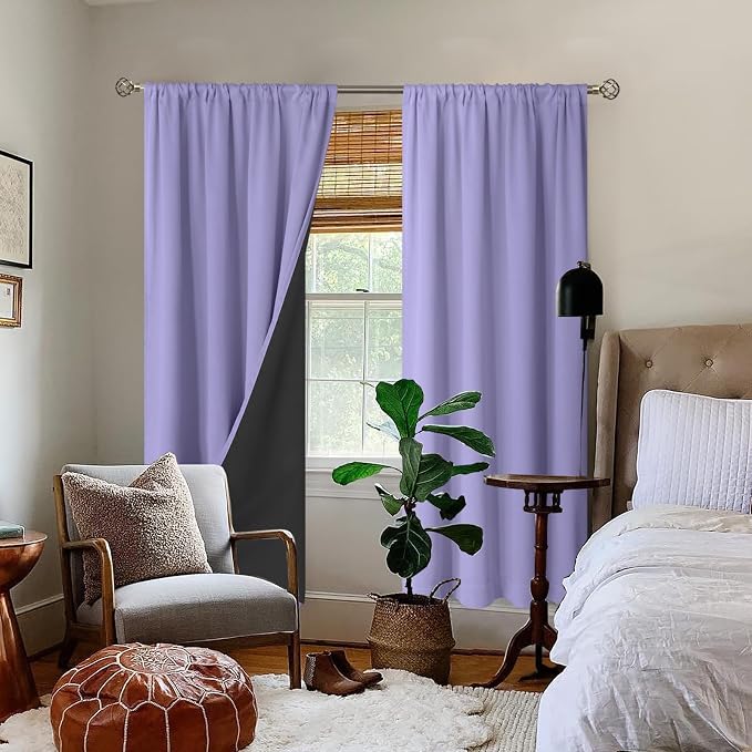 BGment Purple 100% Blackout Curtains - Image 2