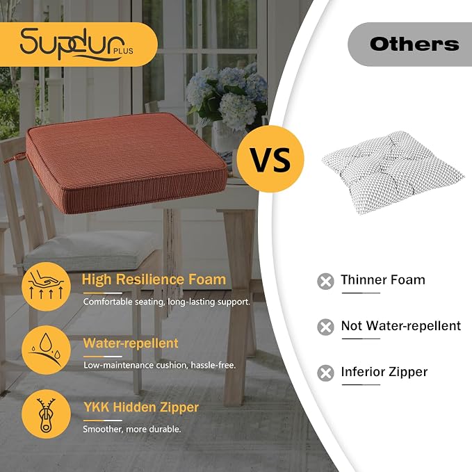 Outdoor Square Corner Seat Cushion, Non Slip Seat Cushion Pads - Image 6