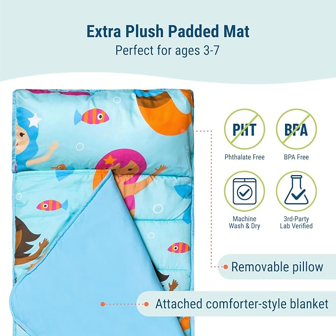 Wildkin Kids Microfiber Nap Mat – Soft Sleep Mat - Image 3