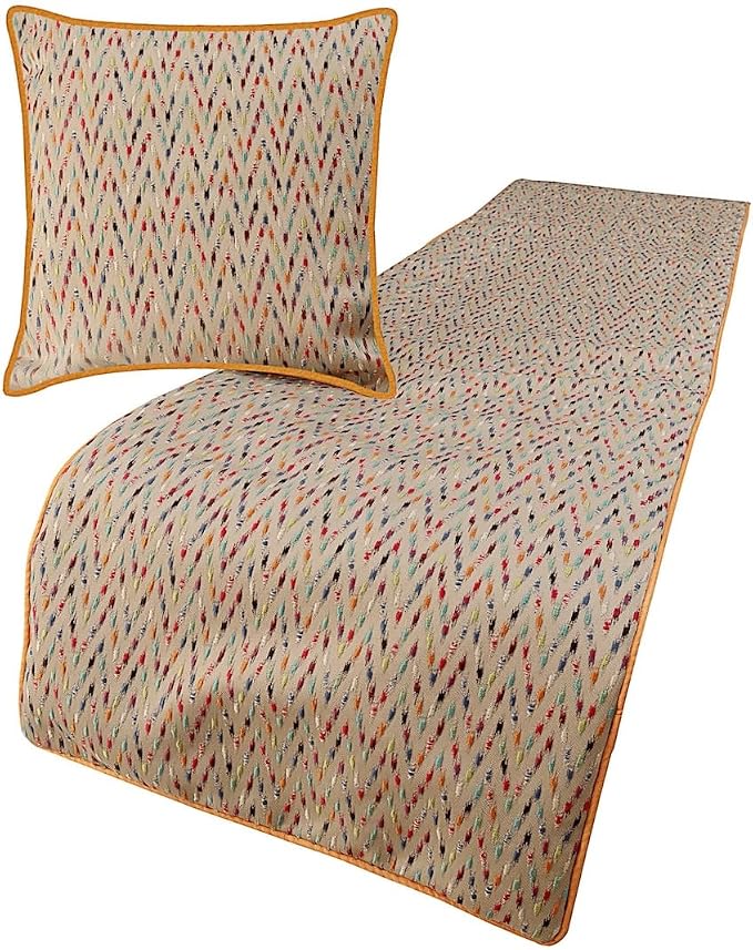 The HomeCentric King Queen Twin Beige & Multicolor Luxury Full 68"x18" Bed by TheHomeCentric