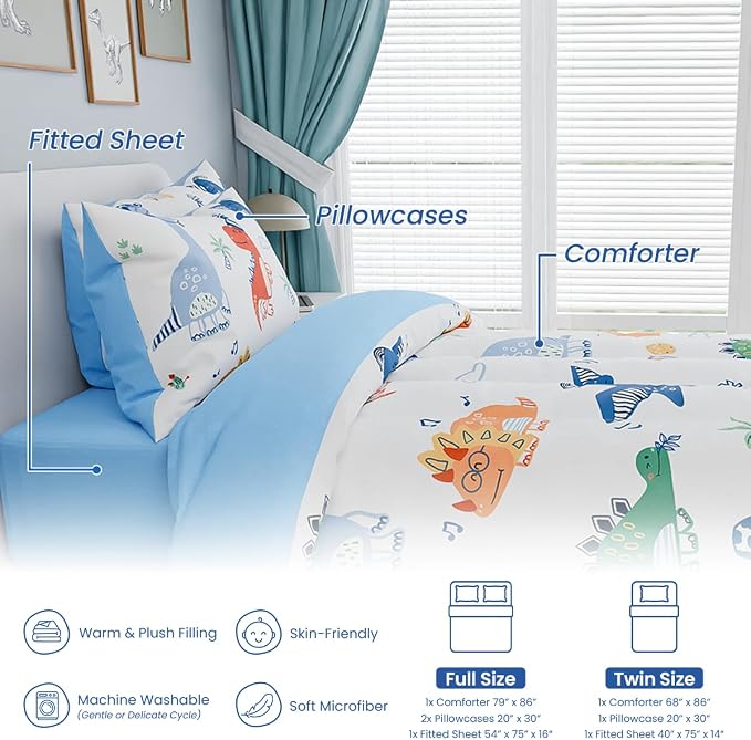 SANDJEST Dinosaurs Bedding Twin Set - Image 6