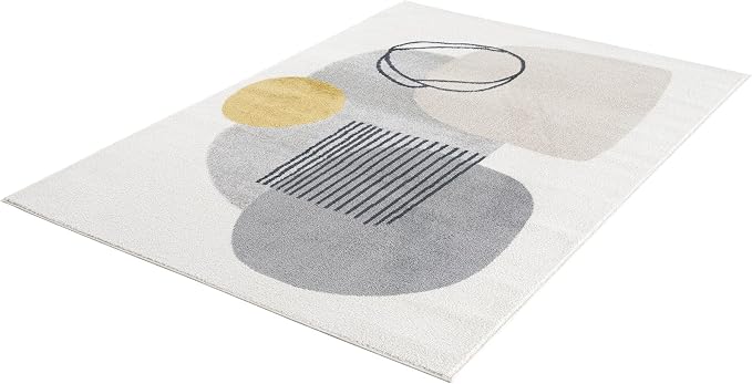Abani Rugs Deco DEC130A Cream Minimalist Geometric Area Rug - Image 9