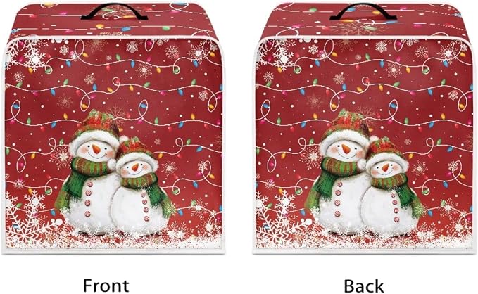 Coffee Maker Dust Cover, Cute Snowman Christmas Mixer Dustproof Protector - Image 2