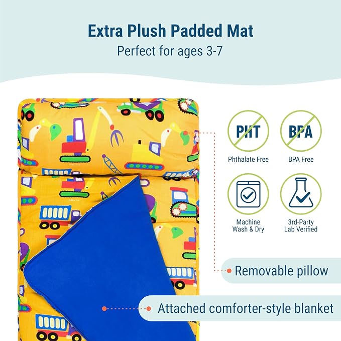 Wildkin Kids Original Nap Mat – Cozy Kids Sleep Mat - Image 3