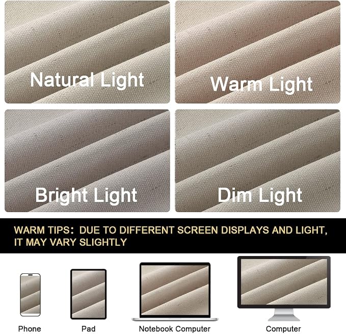 PrinceDeco 100% Blackout Linen Textured Curtains - Image 7