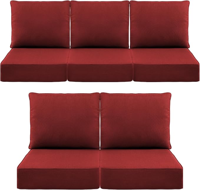 Luxury 6" Outdoor Cushions for Patio Furniture, Fade Resistant Couch Chair by Pugire