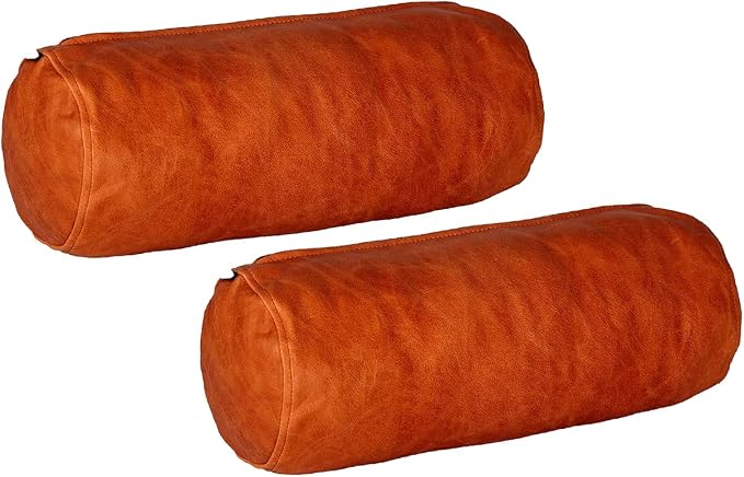 Neck Roll Pillow Cushion Cover, 24x5 Inch Full Moon Round Bolster Pillow Case by Ganloz