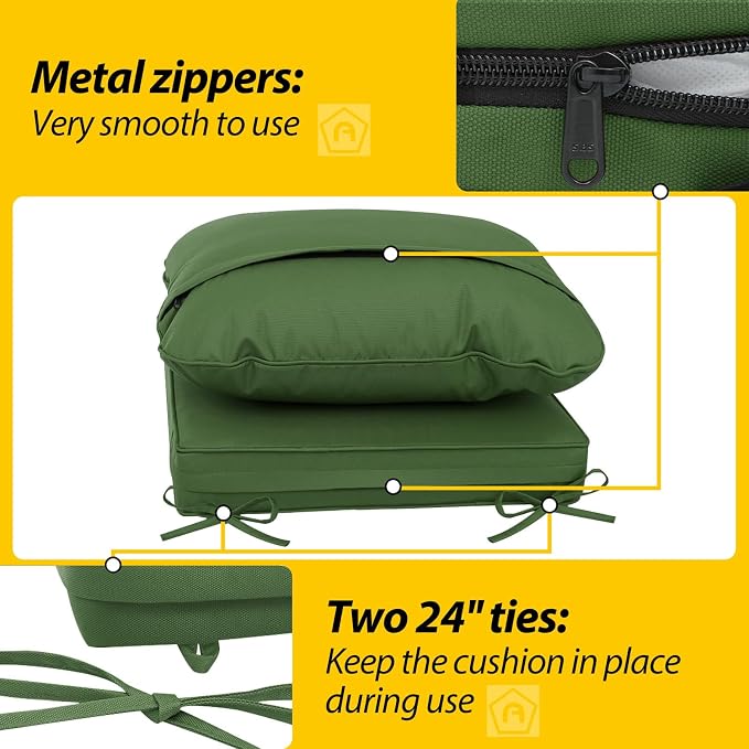 AAAAAcessories Outdoor Deep Seat Cushions, Waterproof, Fade-Resistant Patio - Image 4