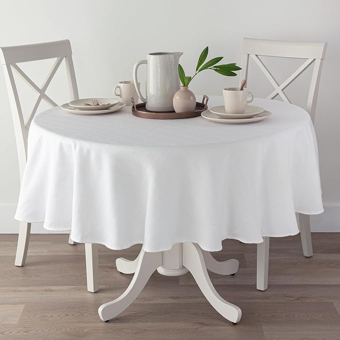 Benson Mills Cameron Textured Fabric Table Cloth, by BensonMills