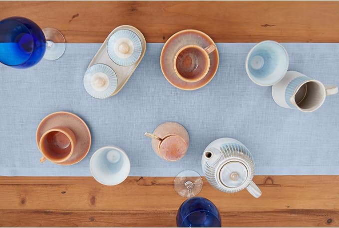 Solino Home Linen Sky Blue Table Runner 48 Inches - Image 3