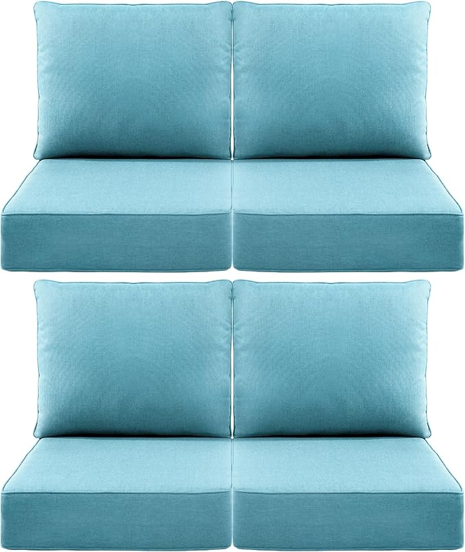 Luxury 6" Outdoor Cushions for Patio Furniture, Fade Resistant Couch Chair by Pugire