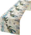 Watercolor Sea Turtle Table Runner Teal Blue Ocean Funmy Animal Octopus by Unknown