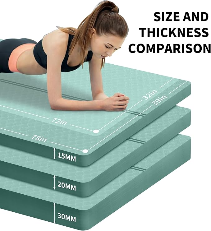 nuveti Large Exercise Mat - 15mm/20mm/30mm Thick Yoga Mat | Workout Mat - Image 4