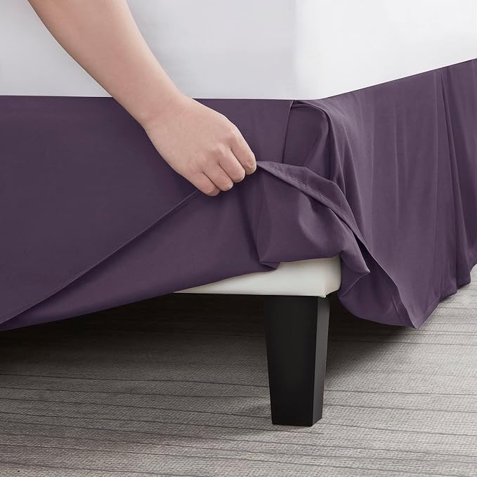 Nestl Dark Purple Bed Skirt Queen Size - Image 5