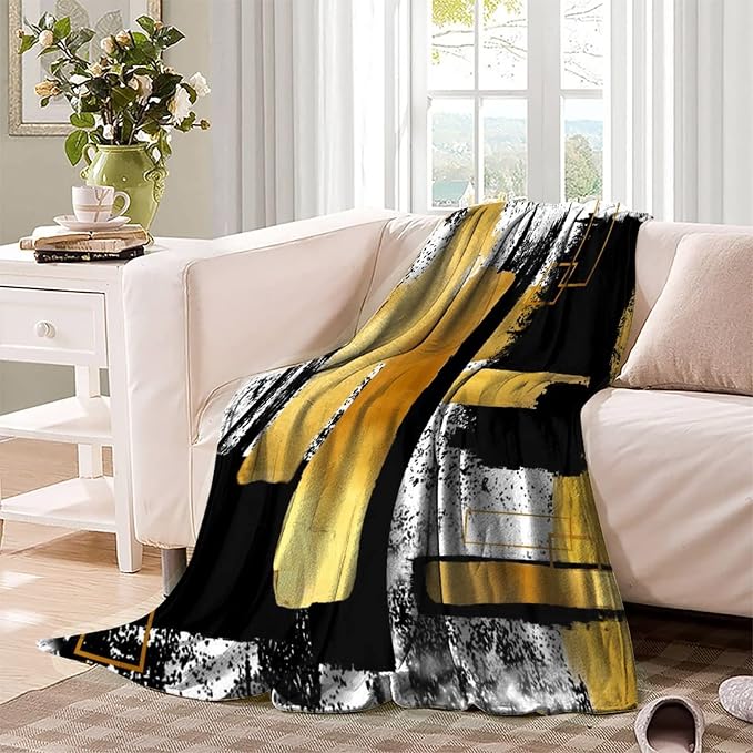 Modern Abstract Geometric Fleece Blanket - Image 3