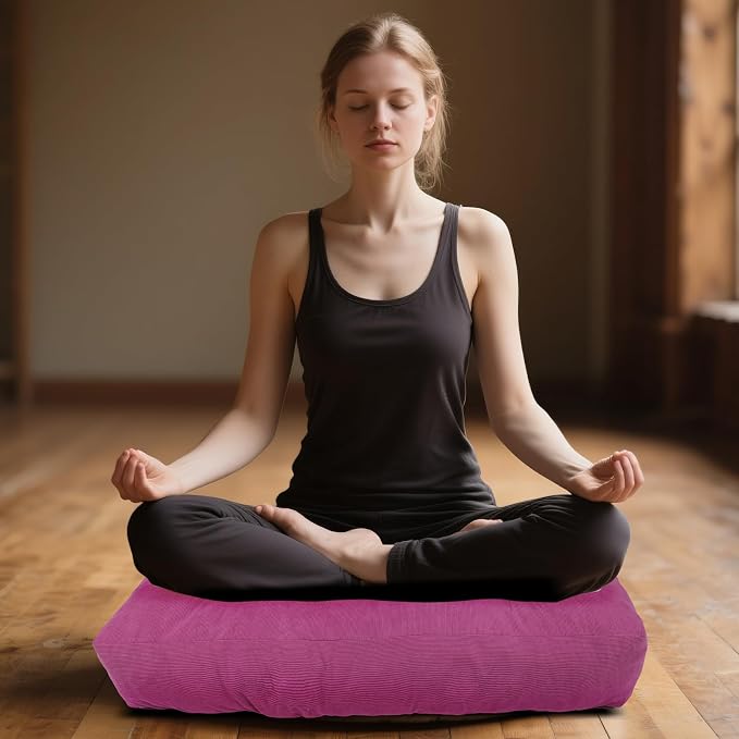 Meditation Floor Pillow Set of 2, Square Large Pillows Seating - Image 5