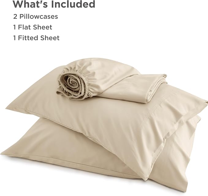 Bedsure Queen Sheet Set, Rayon Derived from Bamboo, Cooling Sheets, Deep Pocket - Image 6