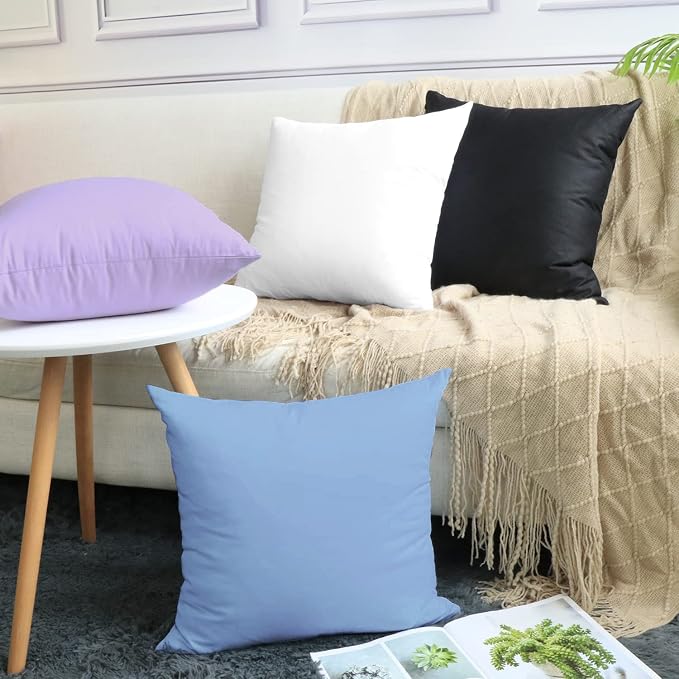Thmyo 4-Pack 100% Cotton Comfortable Solid Decorative Throw Pillow Case - Image 2