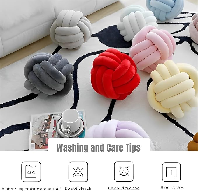 Knot Ball Pillows, Round Throw Pillow Cushion Home Decoration Soft Plush Pillow - Image 8