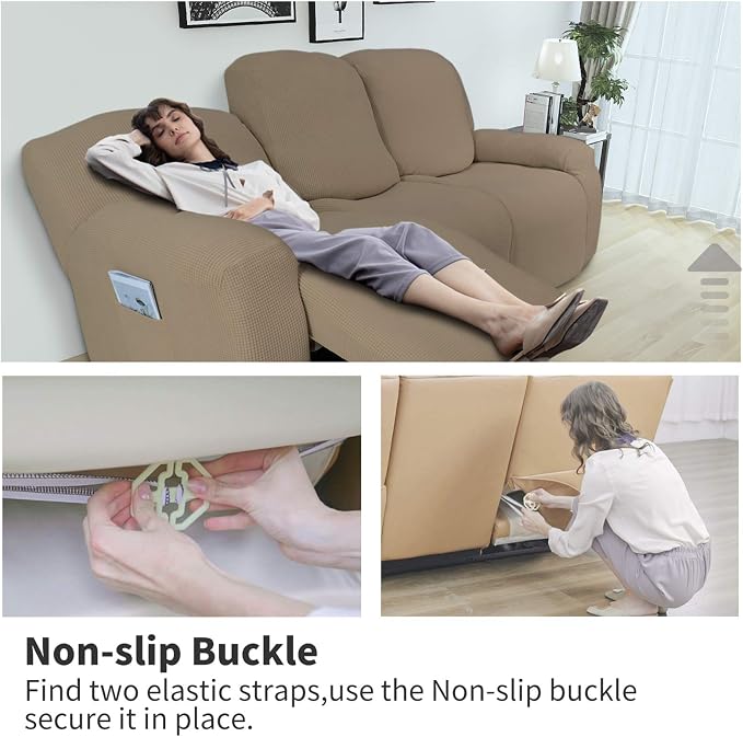 Easy-Going 8 Pieces Recliner Sofa Stretch Sofa Slipcover Sofa Cover Furniture - Image 3