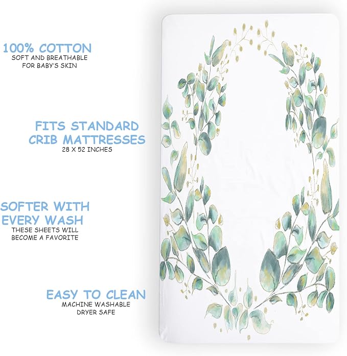 JumpOff Jo - Fitted Crib Sheet, Super Soft Breathable 100% Cotton Baby Crib - Image 2