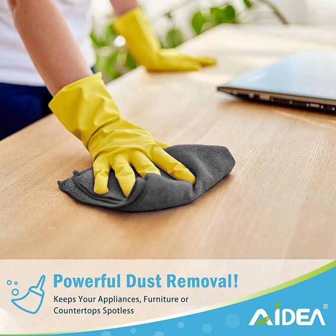 AIDEA Microfiber Cleaning Cloth Grey 24PK, Microfiber Towels - Image 3