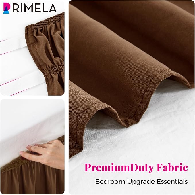 RIMELA Bed Skirt King Size 15 Inch Drop, Elastic Bed Skirting - Image 9