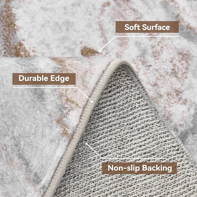 4x6 Washable Area Rugs for Living Room, Stain Resistant Carpet for Dining Room - Image 3