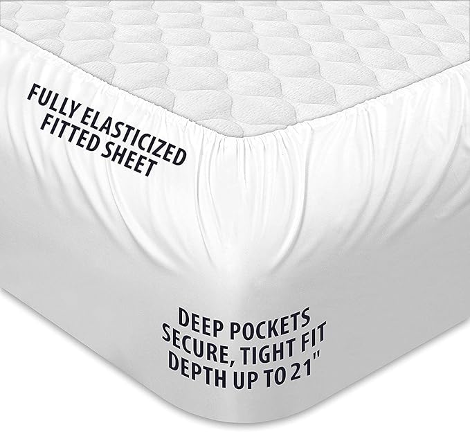 COONP Full XL Mattress Topper, Extra Thick Pillowtop, Cooling Plush Mattress - Image 4