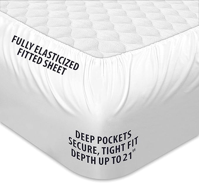 COONP Super Queen Mattress Topper, Extra Thick Pillowtop, Cooling Plush - Image 4