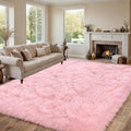 8x10 Area Rug for Living Room: Soft Fluffy Shag Pink Rugs for Bedroom, Non-Slip by CarpetAddColortoYourLife
