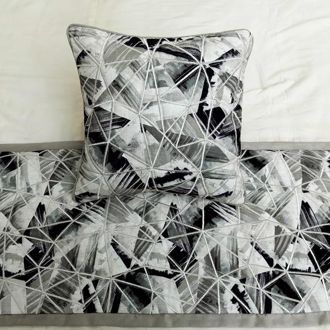 The HomeCentric King/Queen/Twin Grey Decorative Full 68"x18" Bed Runner - Image 5