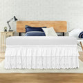 Twin Bed Skirt, Double-Layered Ruffled Eyelet Bed Skirt, Wrap-Around Elastic by ANARACHON