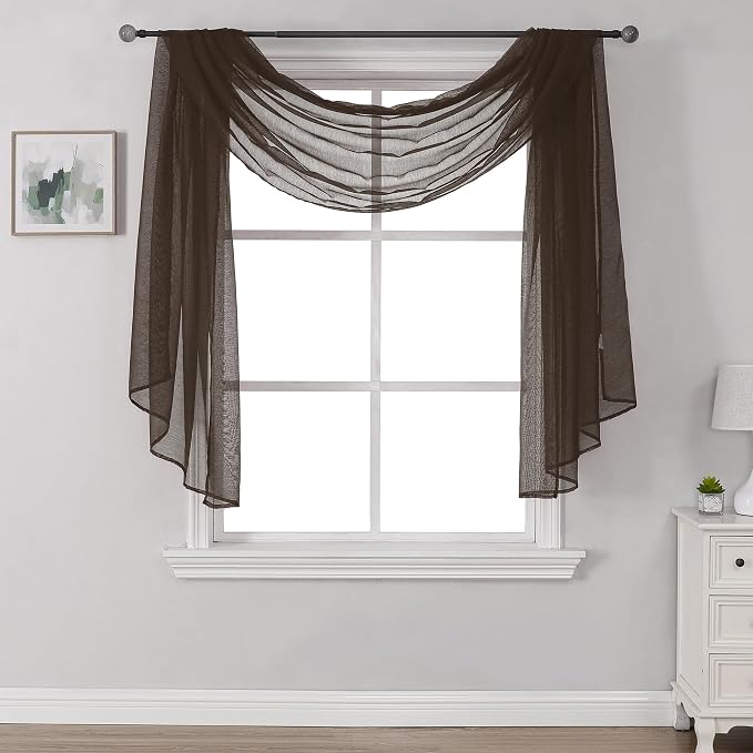 DONREN Luxury Soft Sheer Curtains Scarf by DONREN