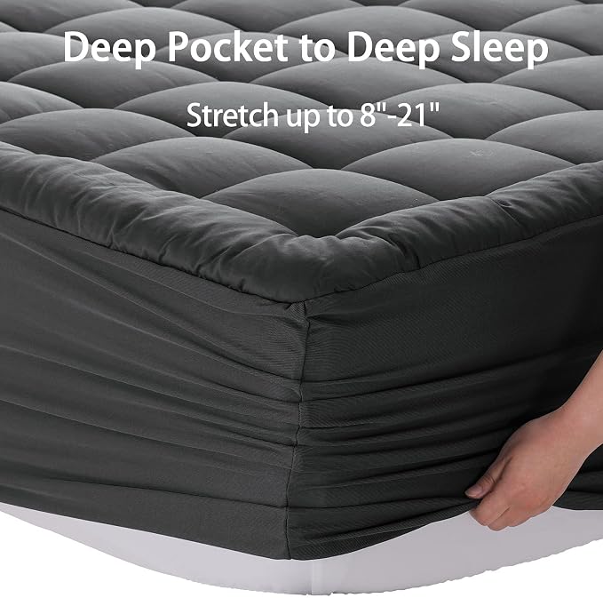 EASELAND Queen Size Mattress Pad Pillow Cover Quilted Fitted Mattress Protector - Image 6
